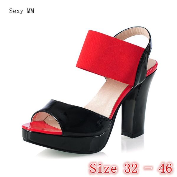 

dress shoes women high heel sandals woman heels platform gladiator pumps small plus size 32 33 - 40 41 42 43 44 45 46, Black