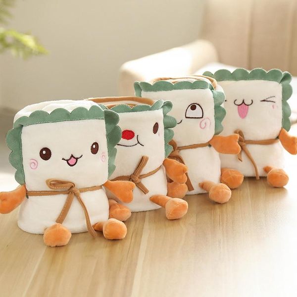 

blankets cartoon bread toast blanket office nap air conditioning roll single storage flannel