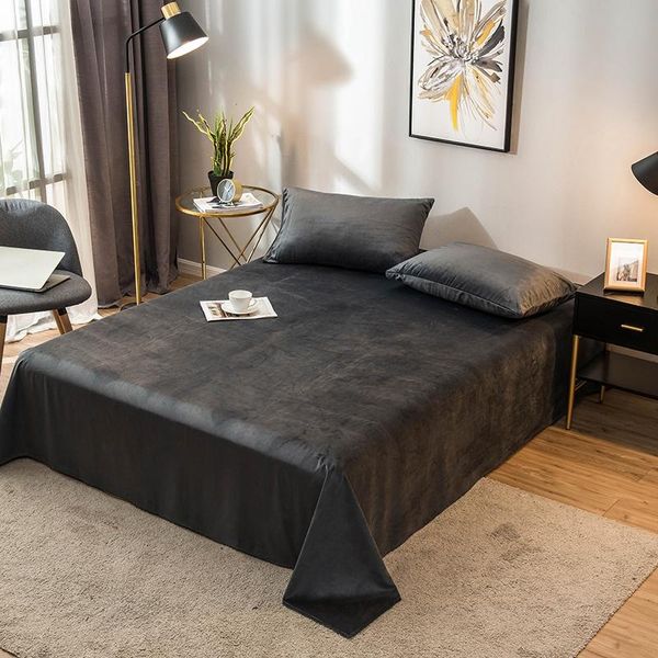 

sheets & sets yaapeet solid color crystal velvet bedding 1 pc bed sheet el home textile king/queen 245x250cm size no case