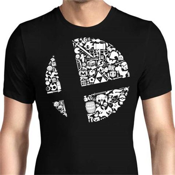 

fashion cartoon cute round print pattern round neck short-sleeved t-shirt for men and women, comfortable and loose, White;black