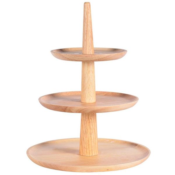 

kitchen storage & organization cake display stand cupcake dessert fruit 3 layer durable wooden holder serving tray rack for wedding afternoo