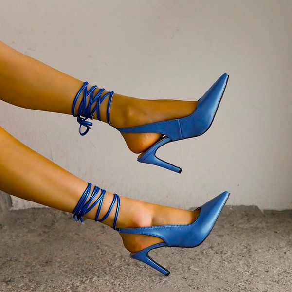 

sandals big size 35-43 gladiator cross-tied high heels women pumps pointed toe lace up female shoes sandalias mujer 9092c, Black