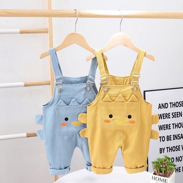 

trousers bobora infant children boys cartoons overalls baby fashion cartoon denim pants kids strap spring autumn, Blue
