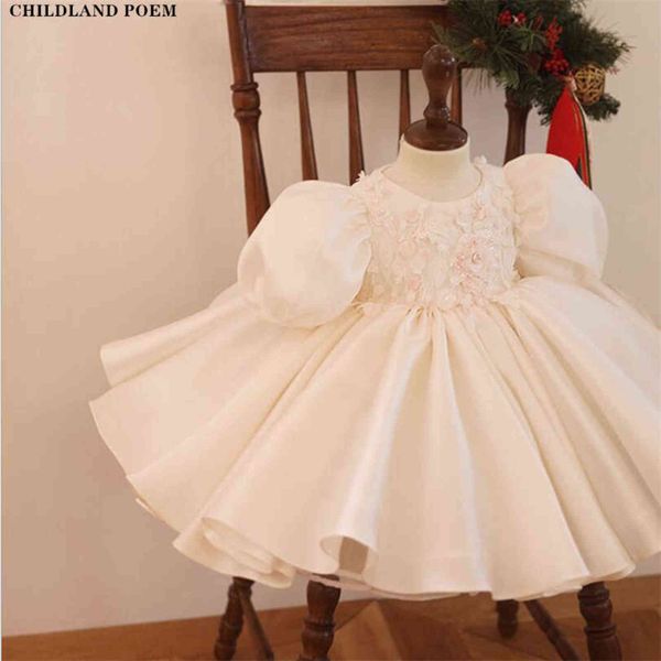 Детские девочки платье для вечеринки свадебные принцессы детские платья для девочек цветок тюль 1-й день рождения детское крещение детское крещение платье G1129