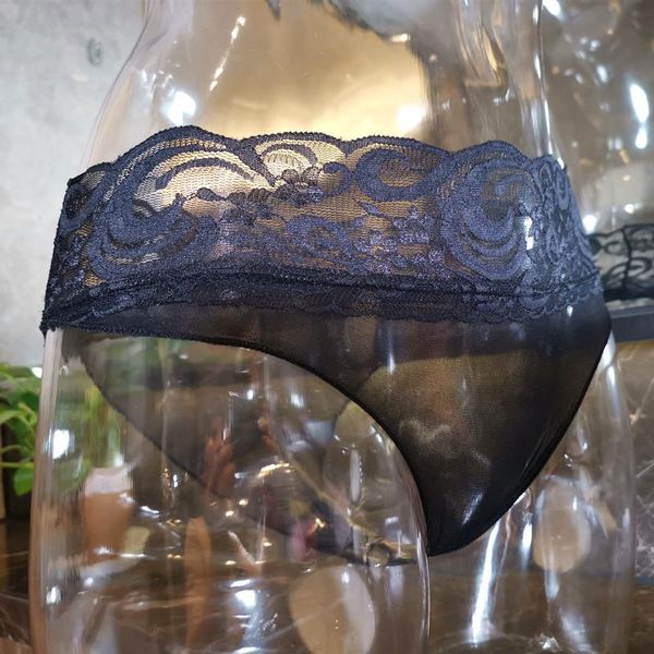 

women's panties ice silk underwear transparent briefs low-waist woman mesh breathable gay man, Black;pink