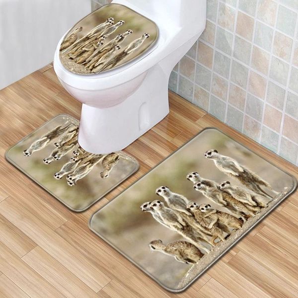

mongoose toilet seat bath mat carpet rug sets bathroom shower room carpets flannel anti slip 3 pieces mats
