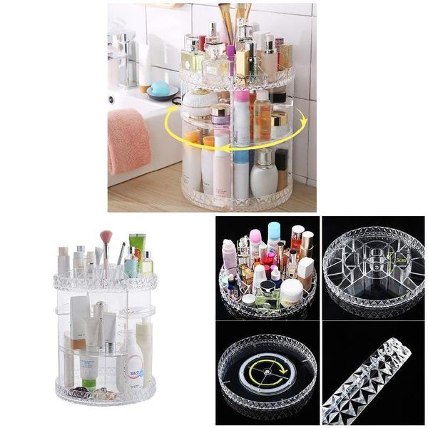 

storage boxes & bins rotating acrylic transparent cosmetic box with multi-layer for daily use