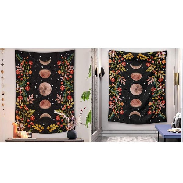 

tapestries tapestry art print starry sky carpet moon wall hanging decor home room