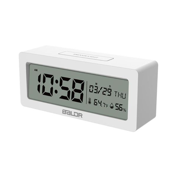 

battery powered large screen display digital alarm clock included(white) desk & table clocks