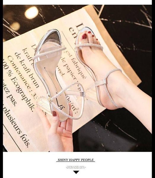 

dress shoes women's sandals women heels slippers summer fashion 2021transparent heel sandal arrival, Black