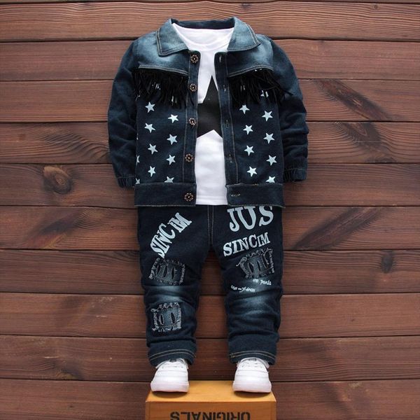 

childrens sets boys long sleeves outfits infant kids letter coat pants 3pcs set outfit toddler clothing, White