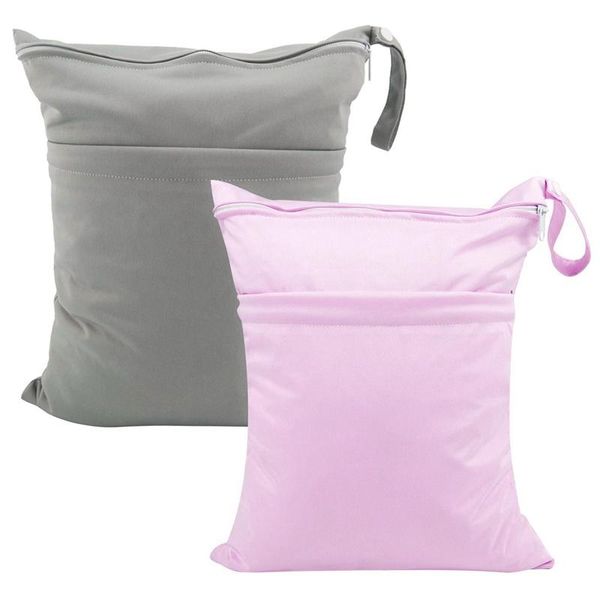 

hanging baskets 2pcs cloth diaper wet/dry bags|waterproof reusable with two zippered pockets