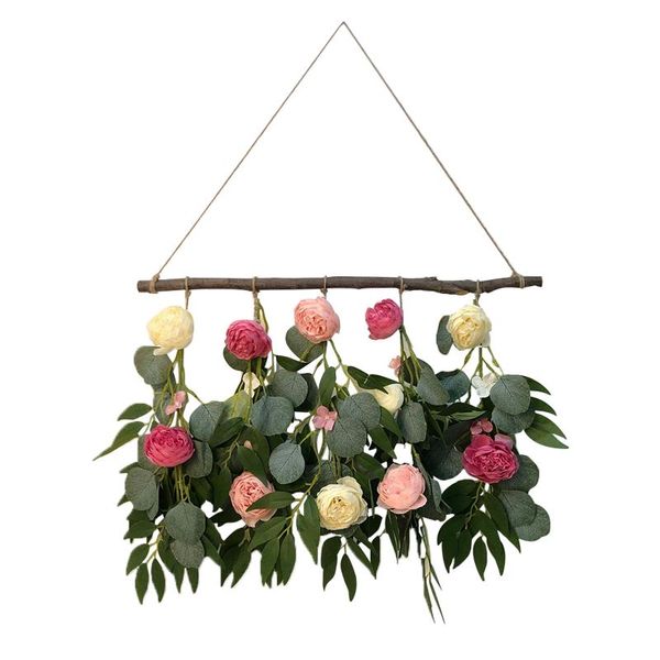 

decorative flowers & wreaths wall hanging vine simulation party living room diy wedding with flower artificial willow leaves home decoration