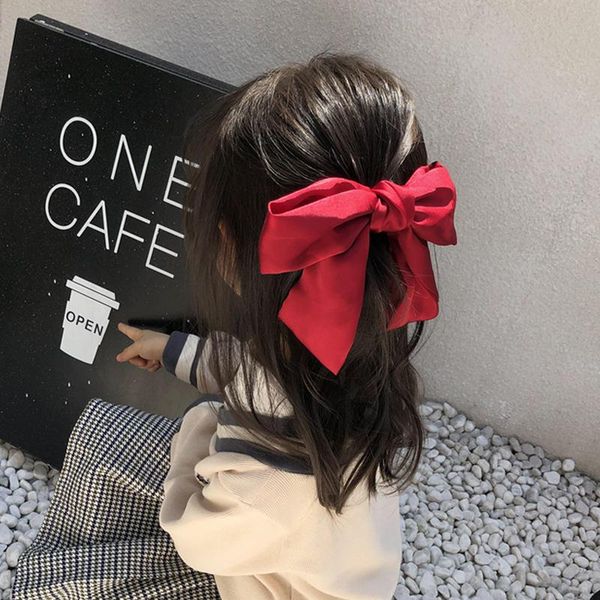 

candy color hair ties rope ponytail holder big bow scrunchies ring kids accessories bows for girls hairbands, Slivery;white