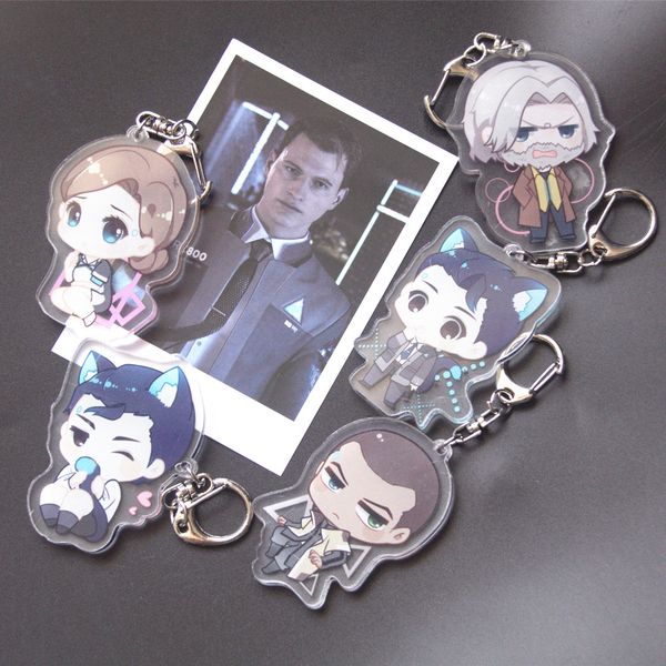 

game detroit: become human acrylic keyring keychain two sided key chain, Silver