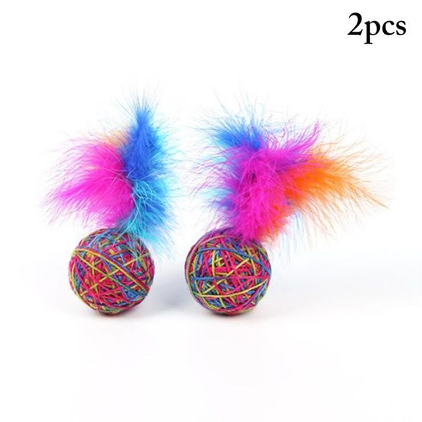 

cat toys 2pcs pet toy carrot rugby fake feather interactive chew colorful funny exerciser