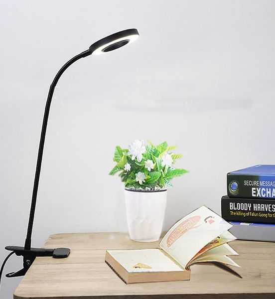 

book lights anerm led desk-lamp with clamp dimmable reading light eye-care usb table lamp bedside baby night clip