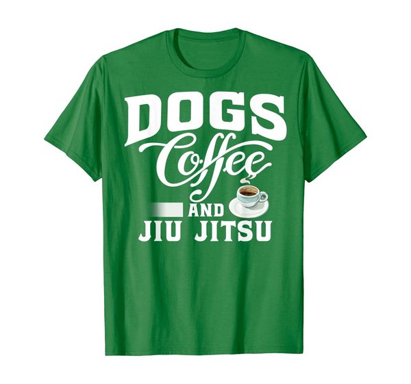 

funny dogs coffee and jiu jitsu t-shirt gift tee, White;black