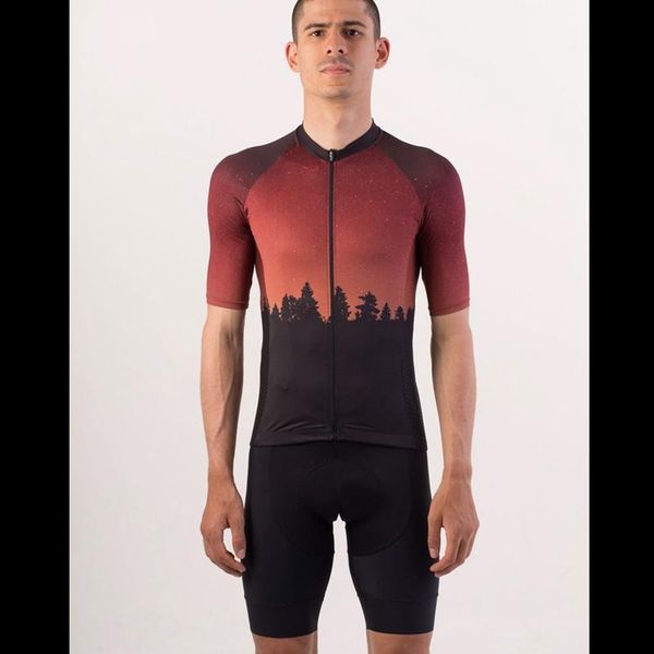 

night woods stars short sleeve cycling jersey and bib shorts mtb breathing cycle suit road bike riding clothing quick dry racing sets, Black;blue