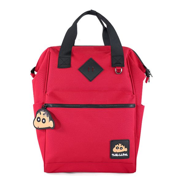 

bags backpack portable mommy bag double shoulder mother and baby large capacity cartoon out bottle diaper, Black;red