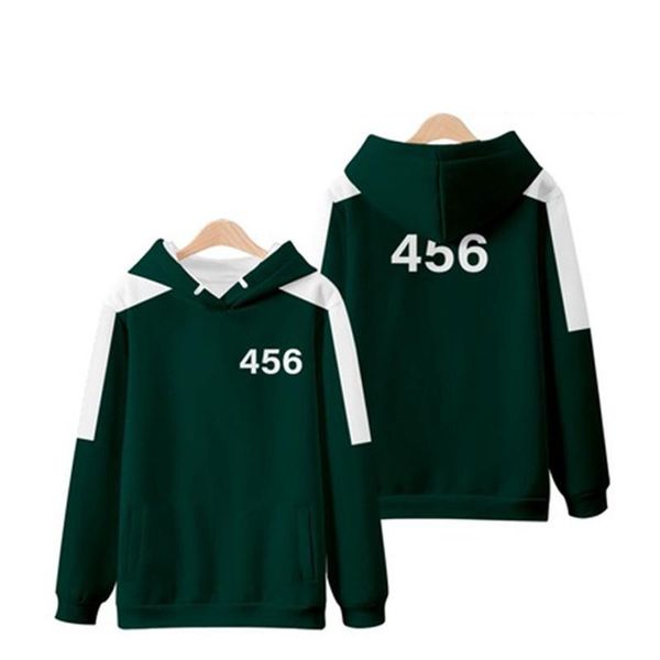 

men's hoodies & sweatshirts squid game jacket li zhengjae same sportswear plus size 456 001 national tide autumn sweater hoodie round s, Black