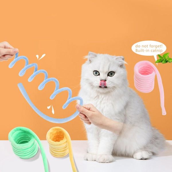 

cat toys cute spring pet plush for kitten durable interactive training accessories 2021