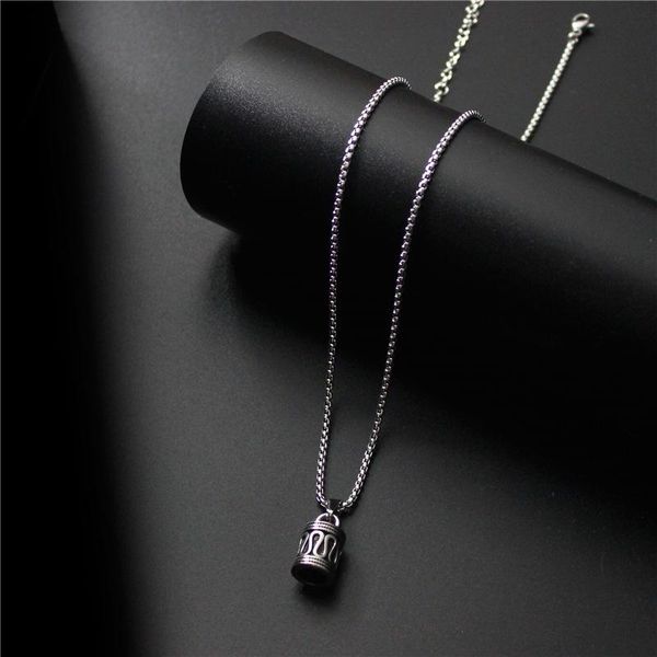 

pendant necklaces stainless steel necklace women men simple long chain tibetan amulet statement couples choker gifts, Silver