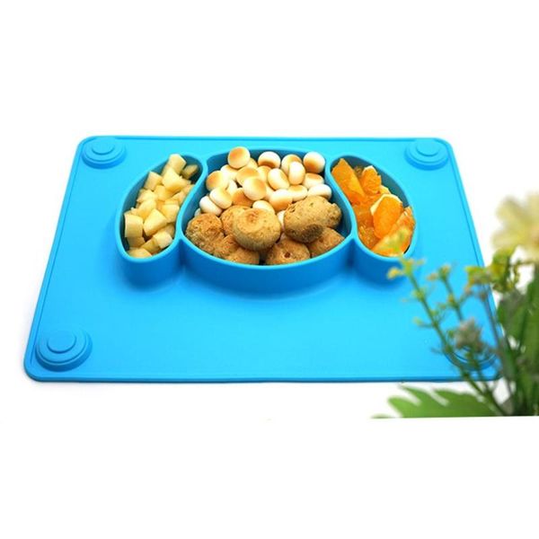 

mats & pads cute non-slip silicone animal color placemat children's plate t@