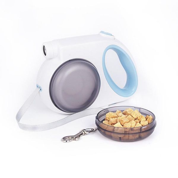 

dog collars & leashes multifunction pet retractable leash snack holder litter bag container outdoor supplies with food bowl
