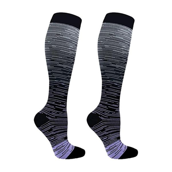 

sports socks support nylon elastic hiking run comfortable gradient color sweat absorbing breathable compression, Black