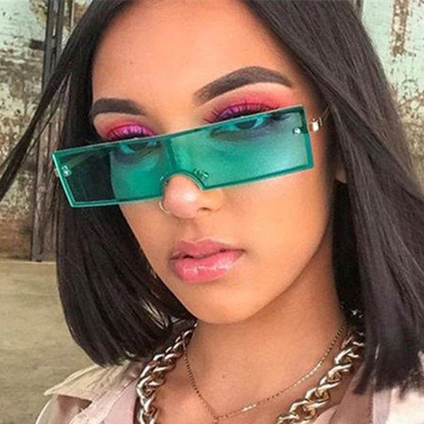 

sunglasses integrated rectangle women men shades brand designer uv400 metal retro eyeglasses small, White;black