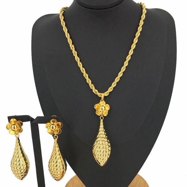 

earrings & necklace yuminglai 24k gold plated special pendant and two sets of jewelry set brazil fhk11948, Silver