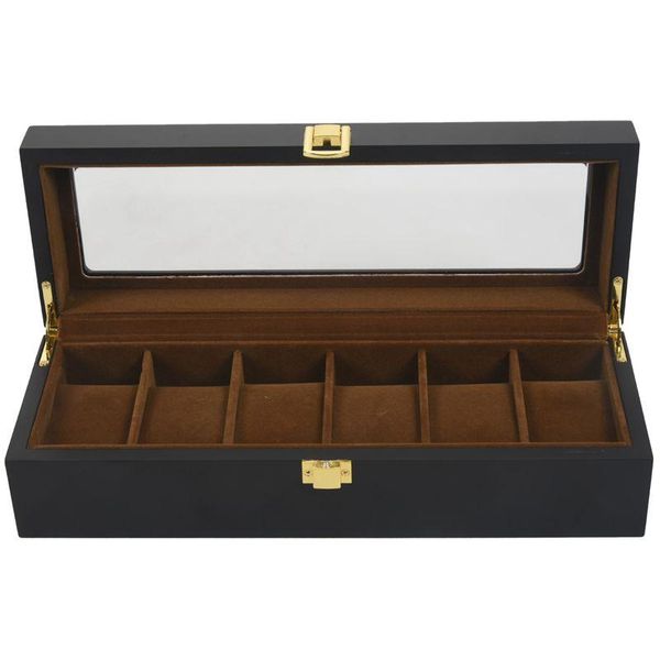 

watch boxes & cases 6 plaid wooden box jewelry display storage, Black;blue