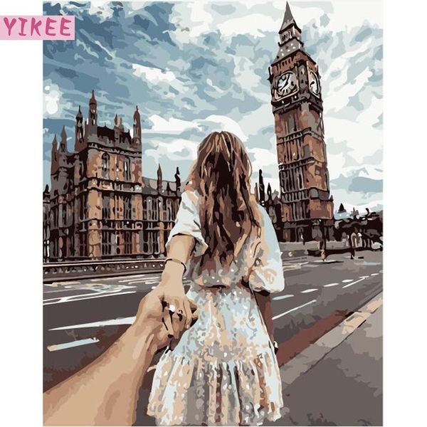 

paintings special gift painting by numbers back of girlfriend,diy oil figure beauty hope for home decoration