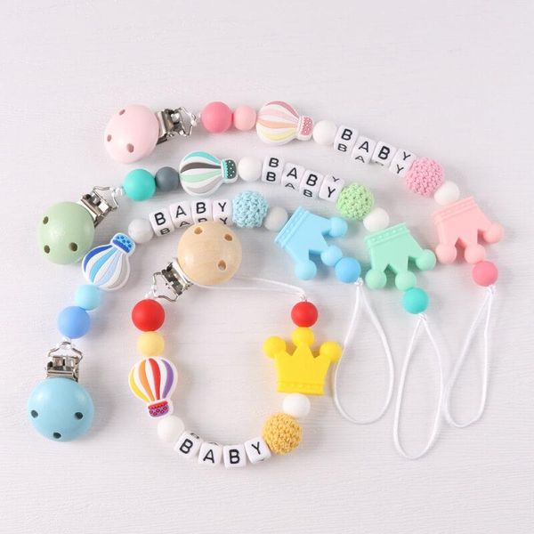 

pacifiers# baby personalized silicone pacifier clip babe name custom balloon chain anti-molar tooth growth toy unisex