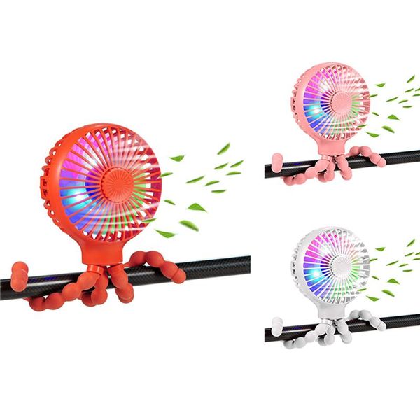 

electric fans stroller fan upgraded portable versatile personal desk usb rechargeable with led light