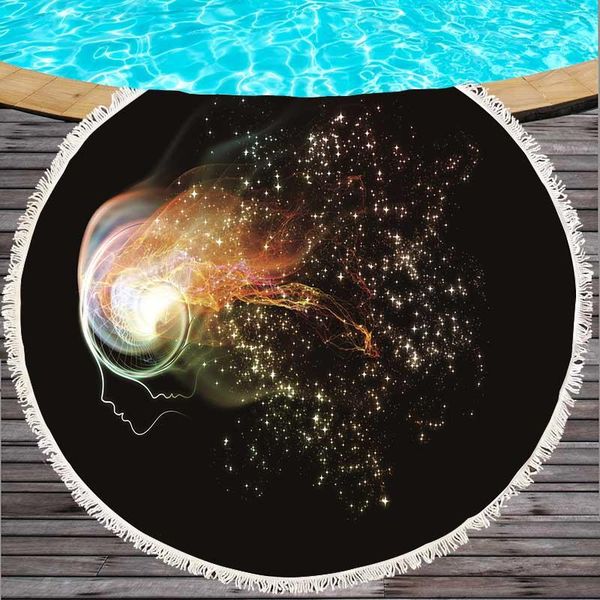 

towel starry sky printed large round beach for adults microfiber summer yoga mat 150cm blanket soft bath tapestry