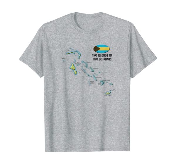 

bahamas, the islands of, map t-shirt, White;black