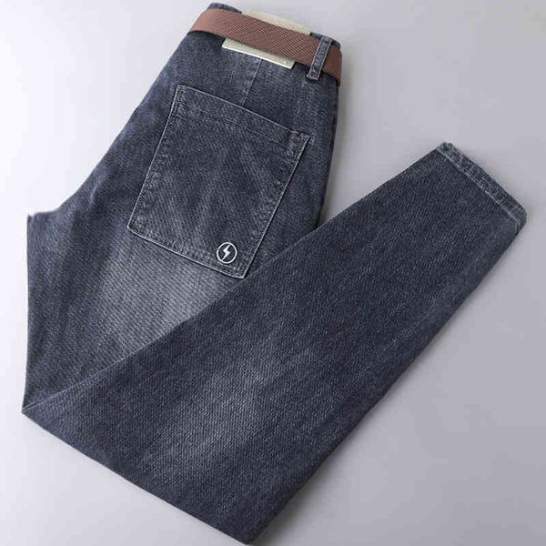 

niuhuo 2021 new jeans spring and casual men's autumn elastic small straight, Blue