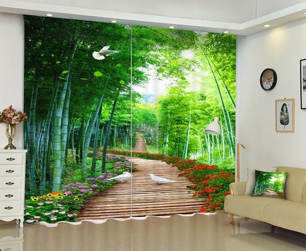

babson bamboo path 3d digital printing curtain diy landscape po advanced custom & drapes