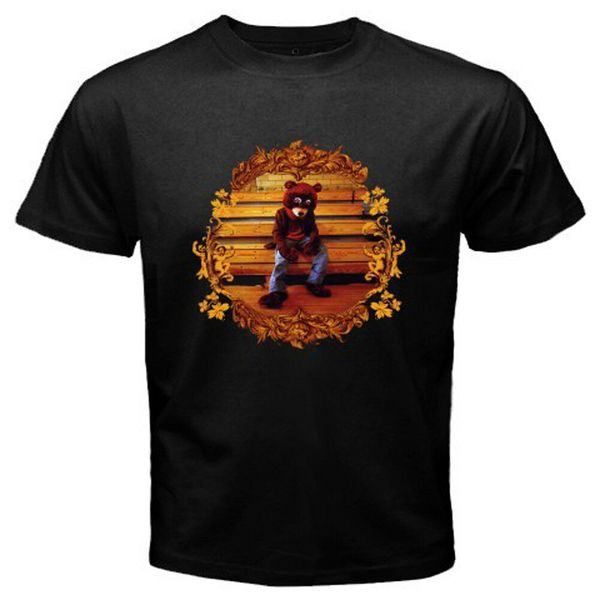 

New Kanye West College Dropout Logo Men's Black T-Shirt Size S-3XL, White;black