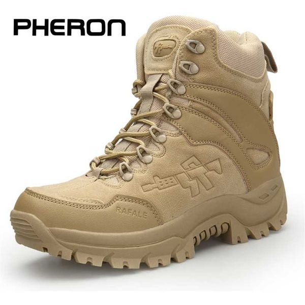 

men's military boot combat mens chukka ankle boot tactical big size army boot male shoes safety motocycle boots zapatos hombre 211007, Black;brown