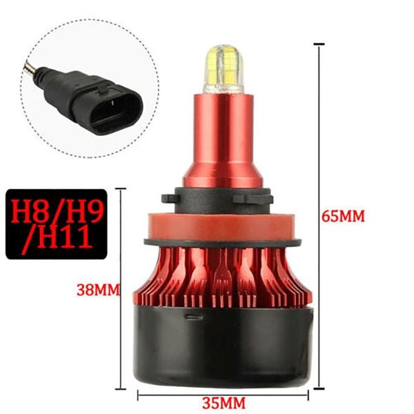 

car headlights pure white fog light replacement h11 h9 h8 universal waterproof 2pcs 3d