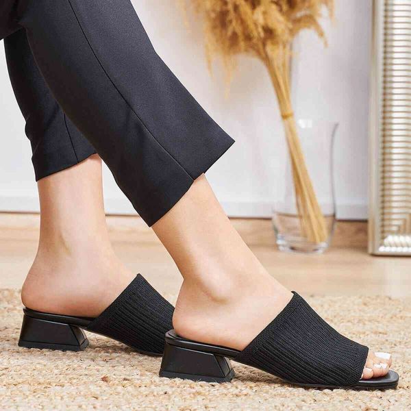 

sandals brand karen, knitware textile, black tan / beige/green, 3cm low-heel, fashion women 's slippers mules