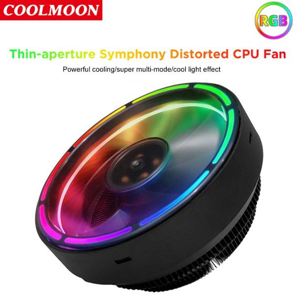 

cpu cooler led colorful ultra silent computer heat sink cooling fan dc 12v 3p connector fans & coolings
