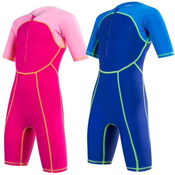 

one-piece suits sbart 2mm neoprene thickening snorkeling keepwarm anti scrape boys girls short sleeved shorts swimming diving suit