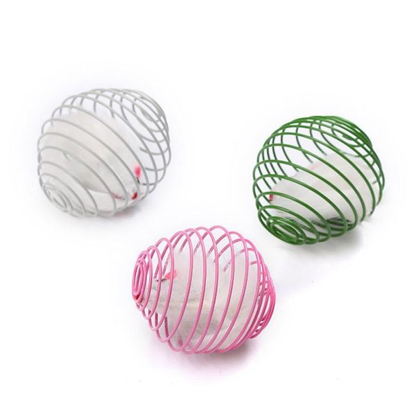 

cat toys pet self-expanding wire elastic cage mouse toy mixed colors