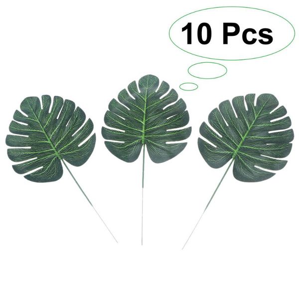 

decorative flowers & wreaths 10pcs high simulation artificial monstera tropical plant leaf home party office store decorations - size