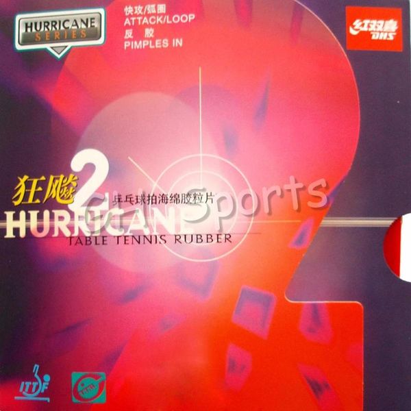 

table tennis raquets dhs hurricane 2 attack + loop pingpong rubber with sponge
