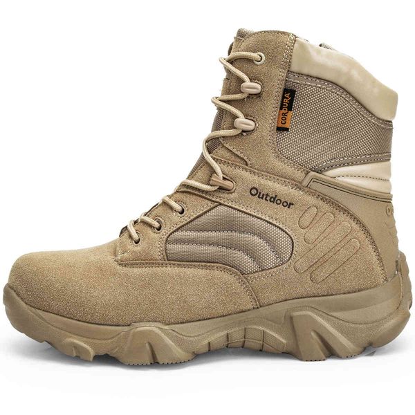 

dress shoes men leather boots waterproof mountain combat army work tactical military de seguridad plus size40-47 t1dr, Black